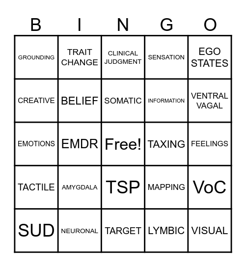 EMDR BS BIMGO Bingo Card