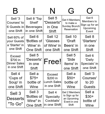 GCC Sales BINGO Card