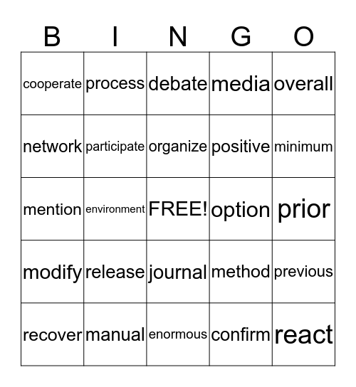 Bingo Card