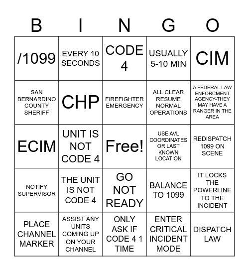 1099 BINGO Card