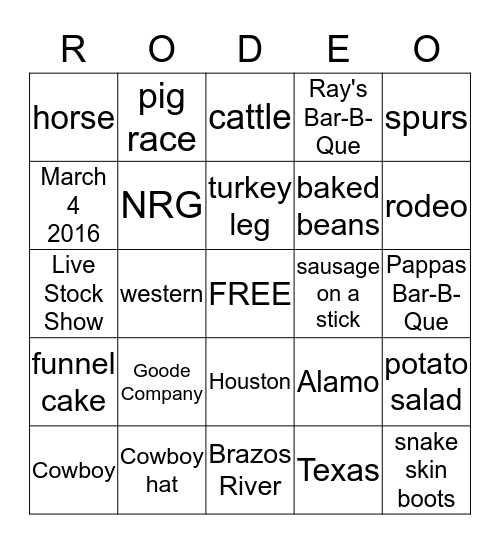 SUCC Zones GO Western Bingo Card