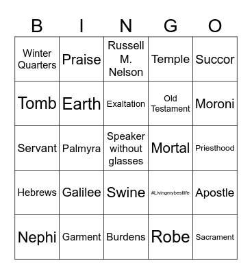 General Conference Bingo Card