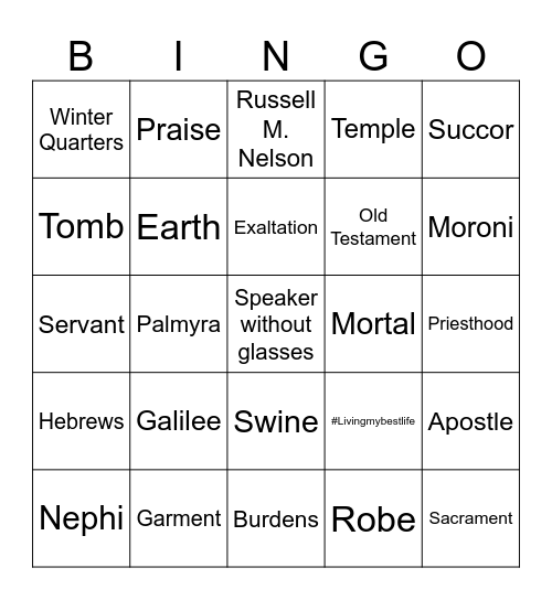 General Conference Bingo Card