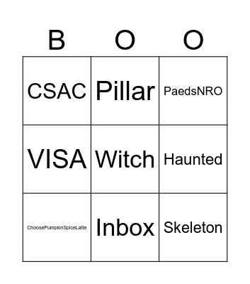 Spooky Bingo Card