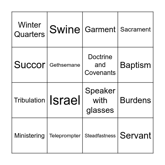 Sunday Morning Conference Bingo Card