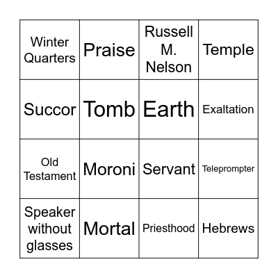 Sunday Morning Conference Bingo Card