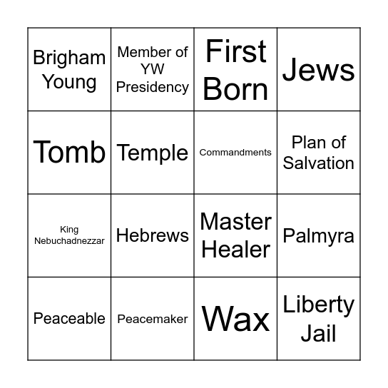 Sunday Morning Conference Bingo Card