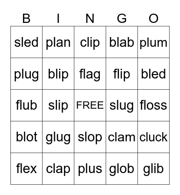L blends Bingo Card