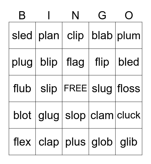 L blends Bingo Card