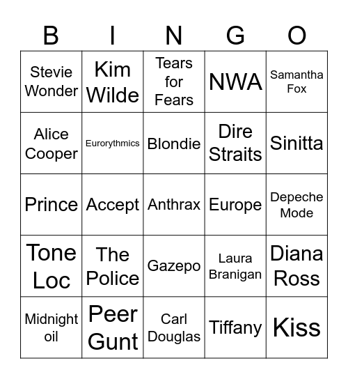 KASARI BINGO Card