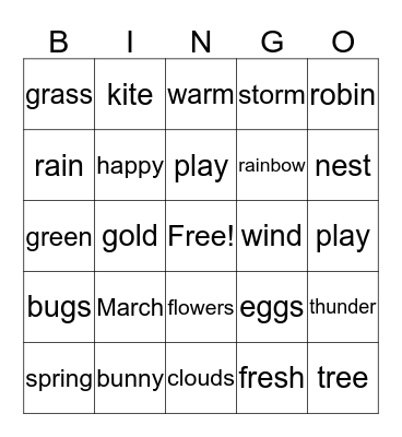 March Bingo Card