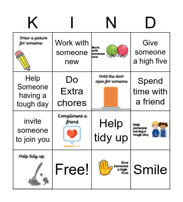 Kindness BINGO Card