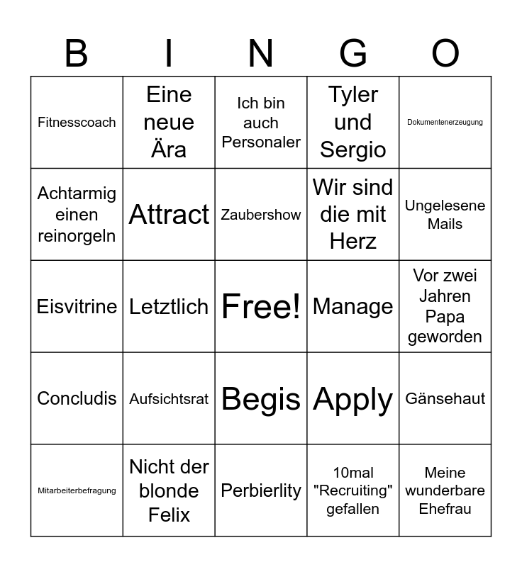 PERBILITY Bingo Card