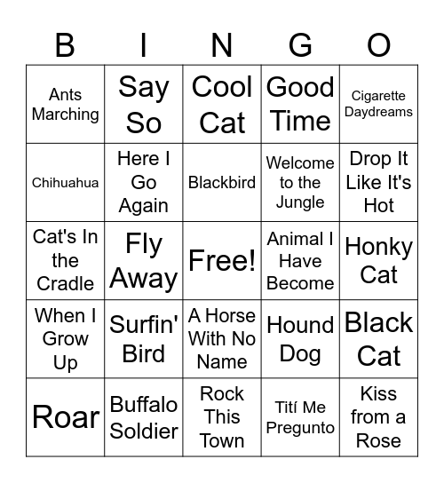 PWAA Bingo #1 Bingo Card