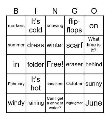 ELD BINGO Card