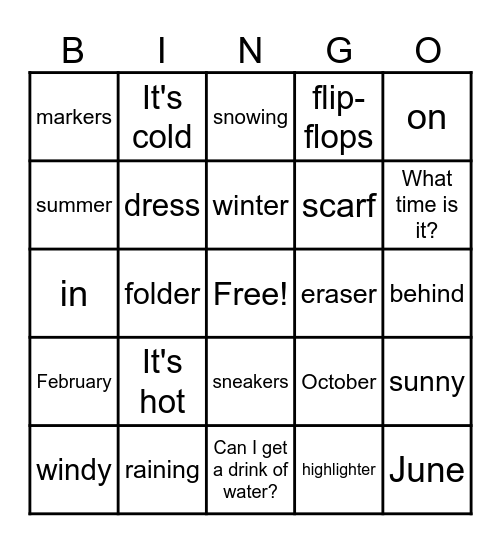 ELD BINGO Card