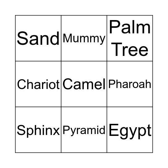 Ancient Egypt Bingo Card