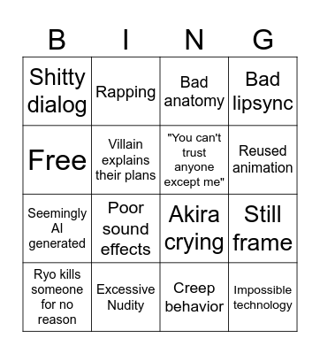 Cryman Devilbaby Bingo Card