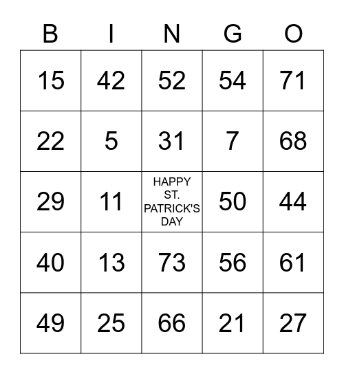 MANSPERGER PATTERSON & MCMULLIN, PLC Bingo Card