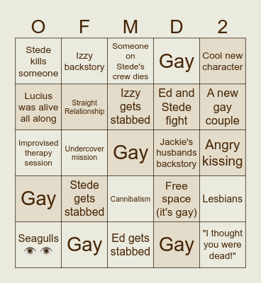 Our flag means death Bingo Card