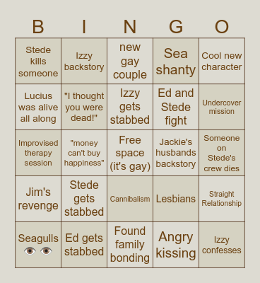 Our flag means death Bingo Card