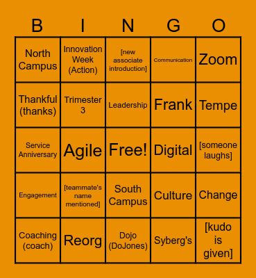 October TCC All-Hands - BINGO Card