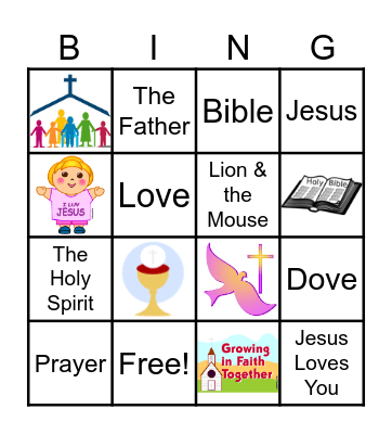 Holy Trinity Religious Ed Bingo Card