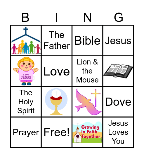 Holy Trinity Religious Ed Bingo Card