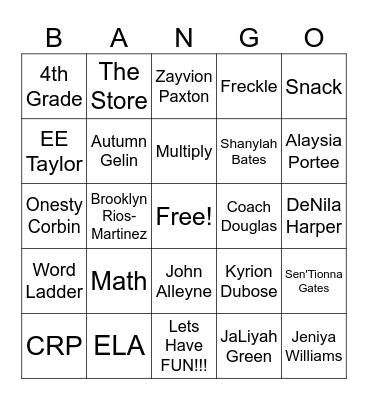 CRP BANGO!!! Bingo Card
