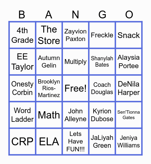 CRP BANGO!!! Bingo Card