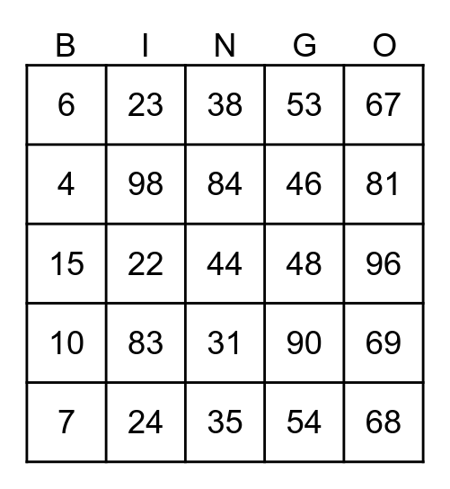 Amit's Birthday Party Bingo Card