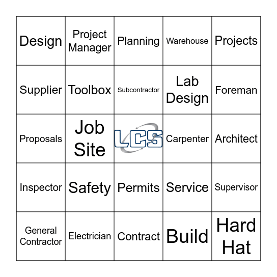 Construction Bingo Card