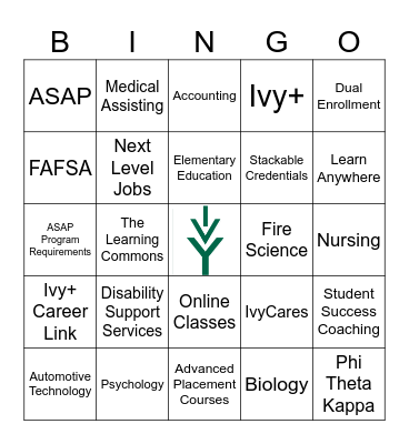 Ivy Tech Bingo Card