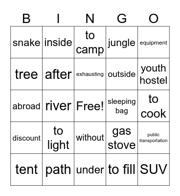 Sp3 U1.1 Listening/Reading test Bingo Card