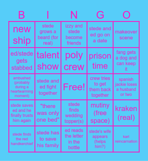 OFMD Season 2 Bingo Card