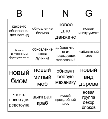 MineCon 2023 Bingo Card