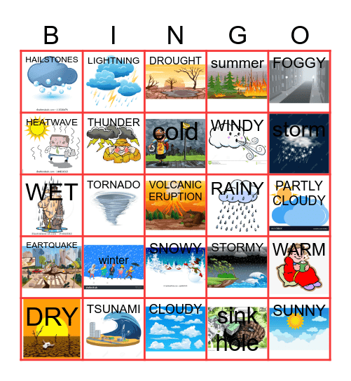 Tempo e Estacoes Bingo Card