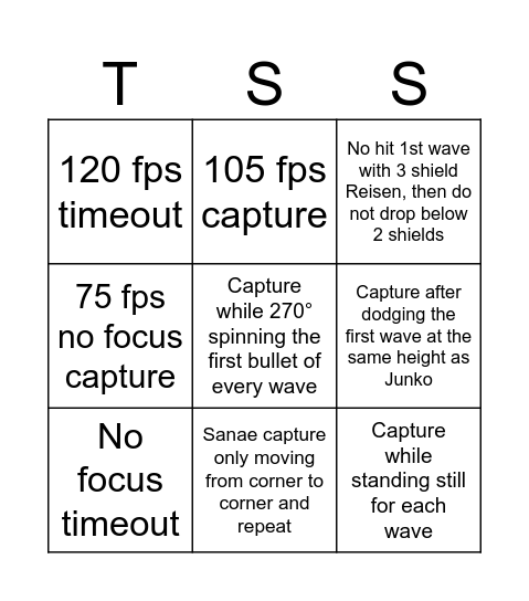 TSS Bingo Card