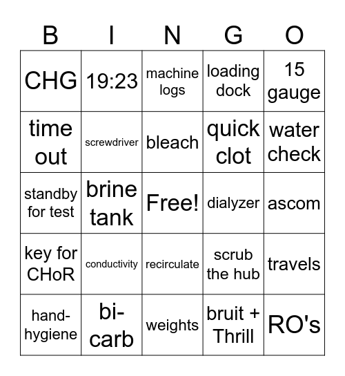 CCHT BINGO Card