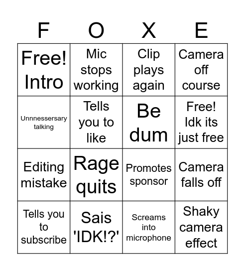 Picxelz Mistakes :( Bingo Card