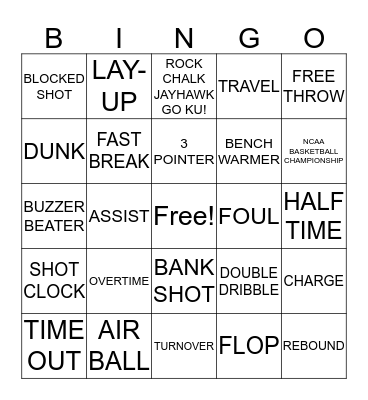 March Madness Bingo Card