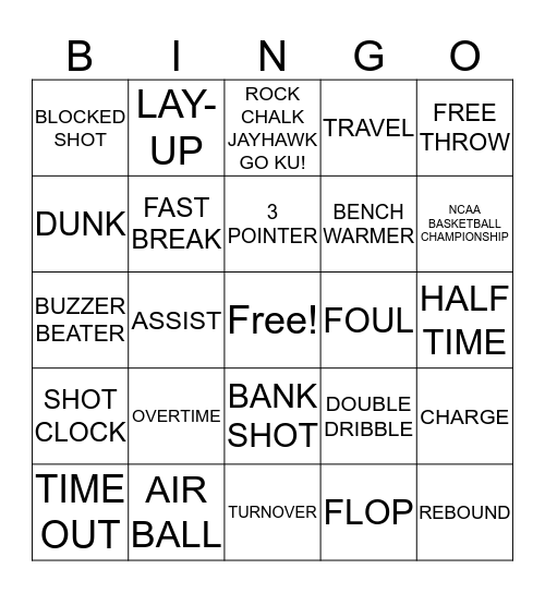 March Madness Bingo Card