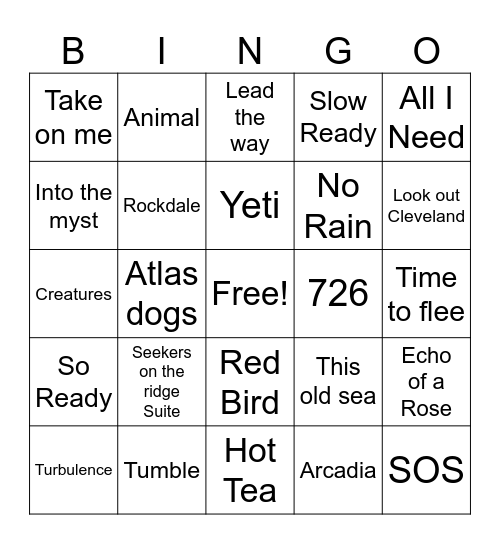 Goooose Bingo Card