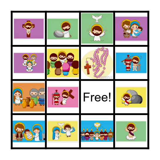 Mysteries of the Rosary Bingo Card