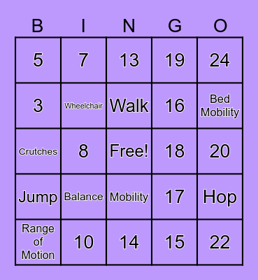 PT Month Bingo! Bingo Card