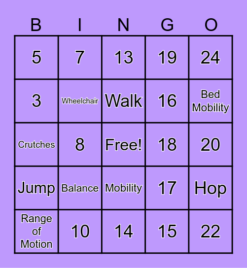 PT Month Bingo! Bingo Card