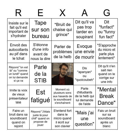 Rexag One Bingo Card