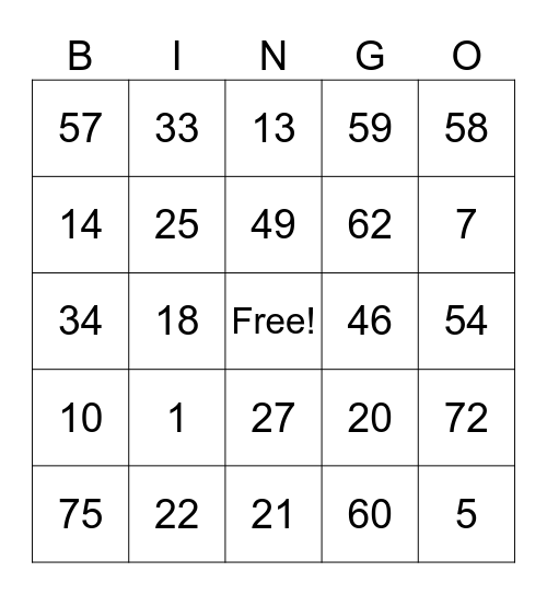 Brise-glace Bingo Card