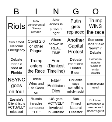 2024 Meme Card Bingo Card