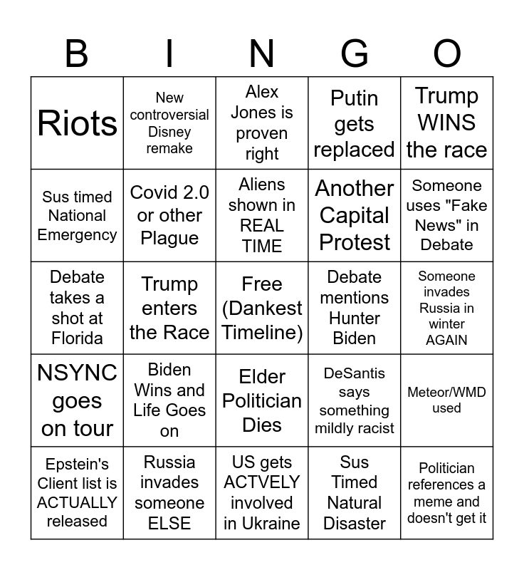 2024 Meme Card Bingo Card